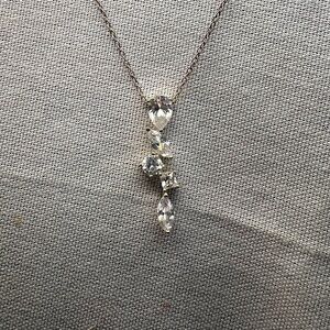 SU 925 CZ CH marked Dangle pendant and sterling silver chain